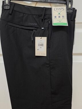 Chaps Black Slim-Fit Golf Pants